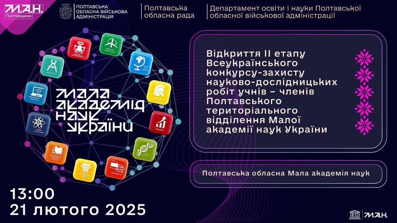 Урочисте відкриття ІІ етапу Всеукраїнського конкурсу-захисту науково-дослідницьких робіт МАН (2025)