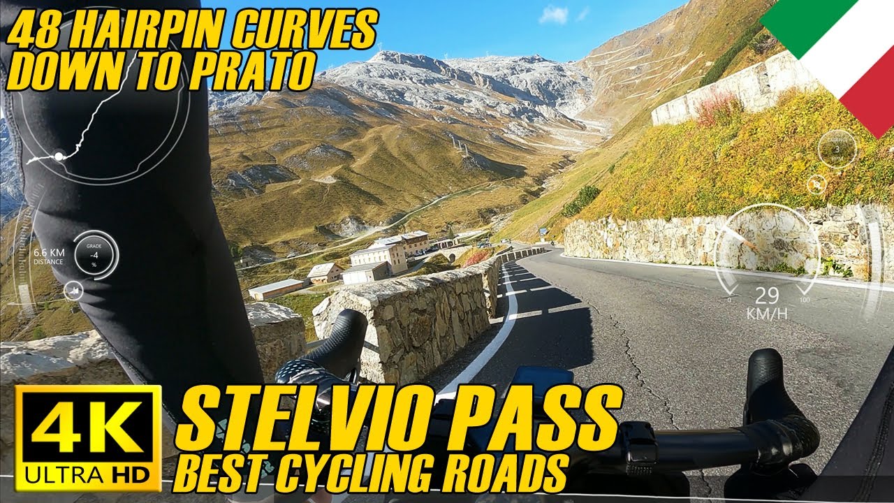 BEST CYCLING ROADS - Stelvio Pass Downhill - Prato Side
