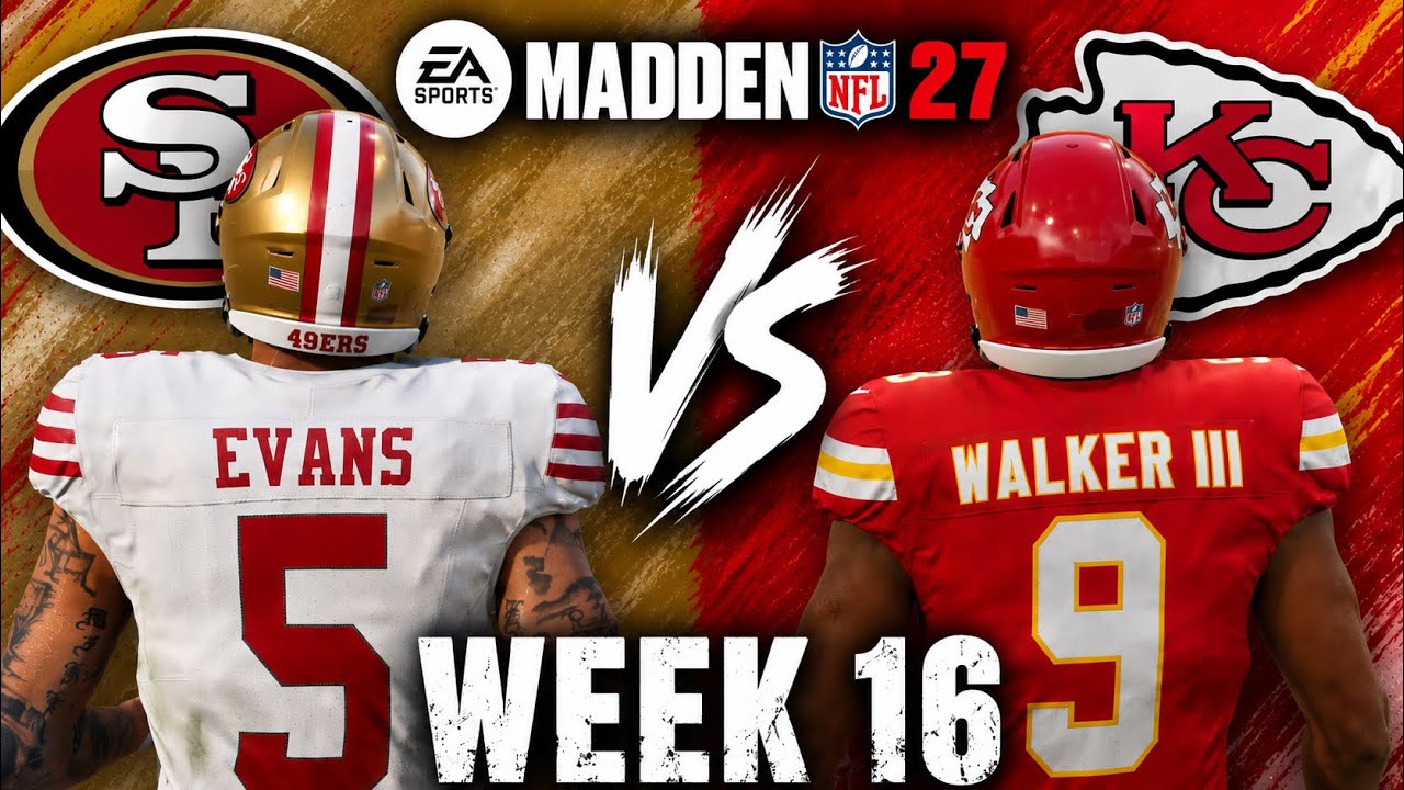 49ers против Chiefs: 16-я игровая неделя (симуляция) | Составы Madden 27