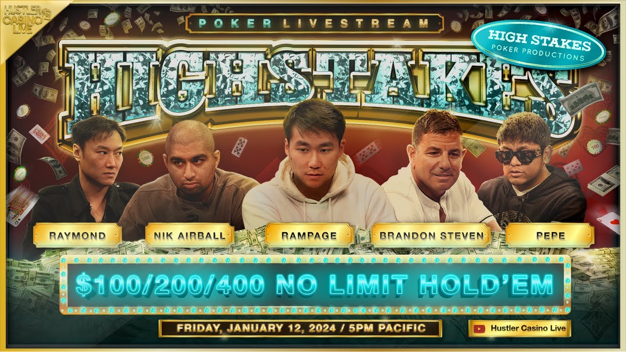 Rampage Plays SUPER HIGH STAKES $100/200/400 w/ Nik Airball, Brandon Steven, Pepe, Charles & Raymond