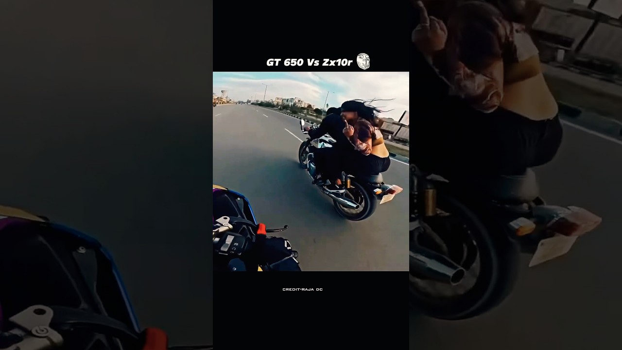 Kawasaki zx10r vs RE GT650🔥 #race #kawasaki #zx10r #gt650 #royalenfield #speed #bike