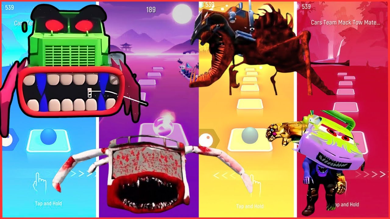 Fire truck eater vs Bus eater monster vs Car monster new form vs The Giant pixar thanos truck