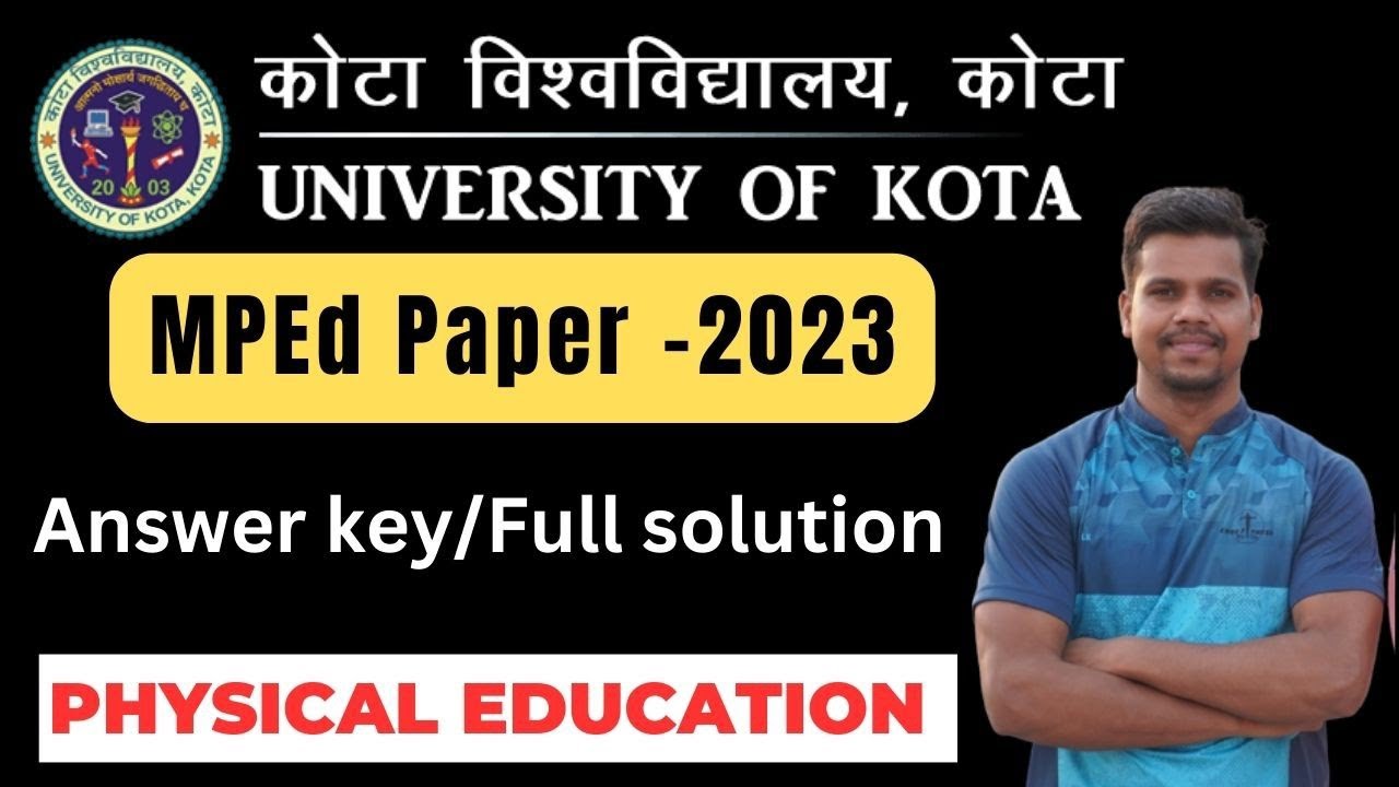 MPEd Entrance paper//Answer//full Solution 2023//University of Kota.