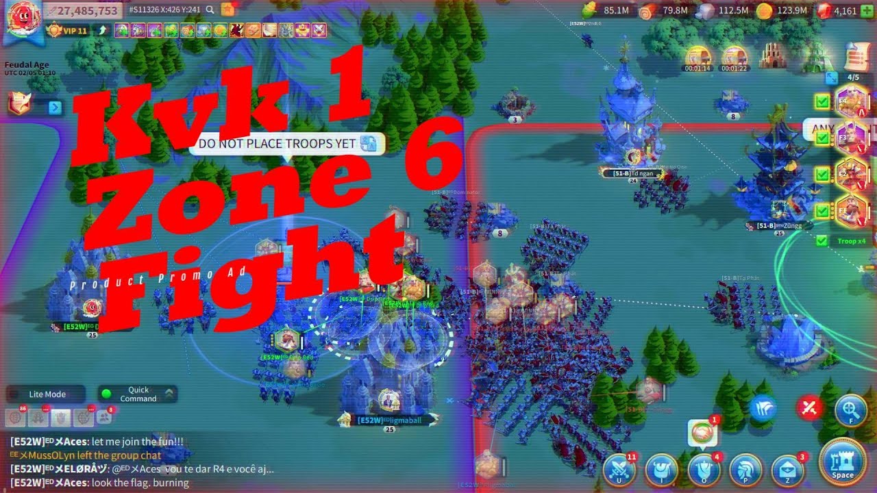 Rise of Kingdoms Full Zone 6 Fight KvK 1
