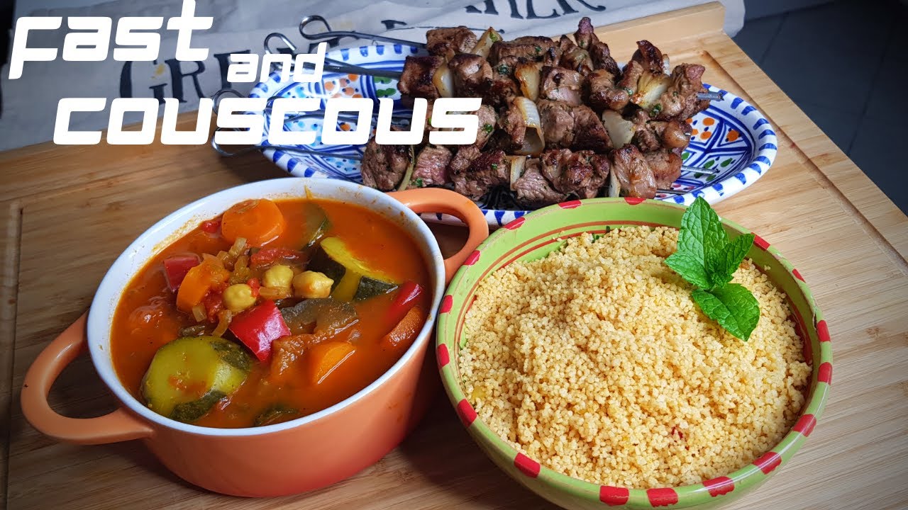 COUSCOUS DE COMPETITION EN 30MN  -- BROCHETTES D'AGNEAU -- FAST AND COUSCOUS