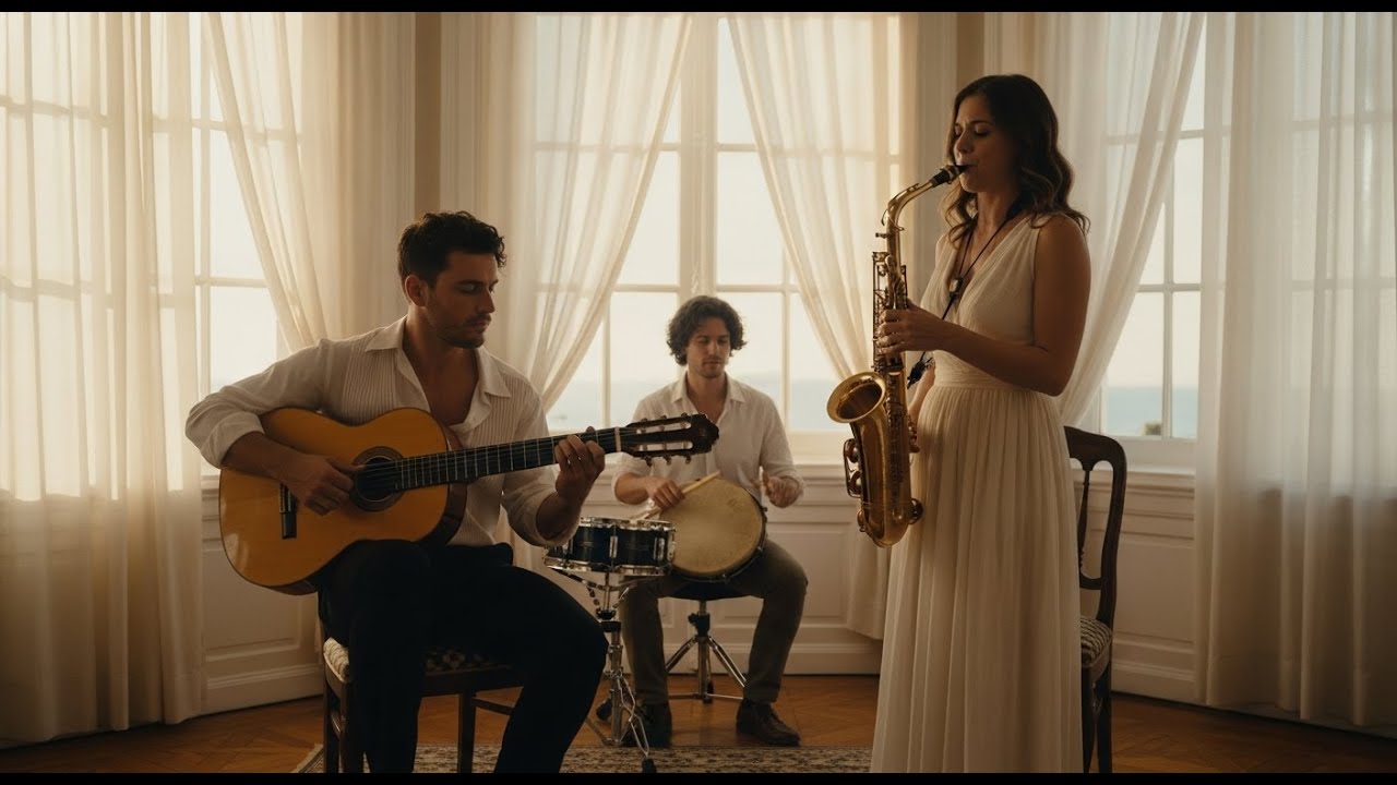 Saxofón Y Guitarra En Tarde De Café Tranquilo – Jazz Suave Para Noches De Reflexión Y Calma