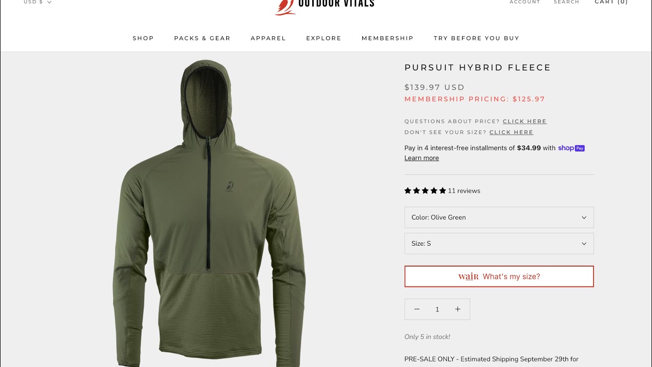 First Look Outdoor Vitals Pursuit Hybrid Fleece