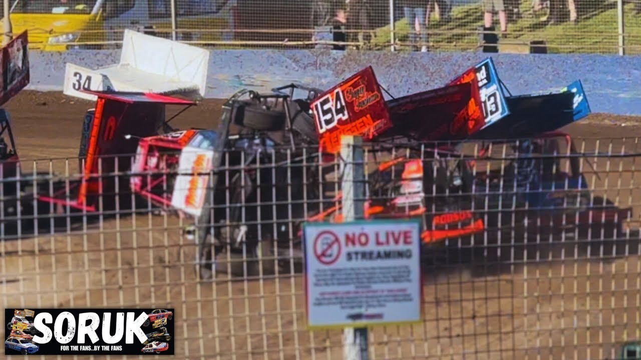 BriSCA F2 Stock Cars - European Qualifying Meeting Highlights (Northampton Shaleway - 08/06/24)