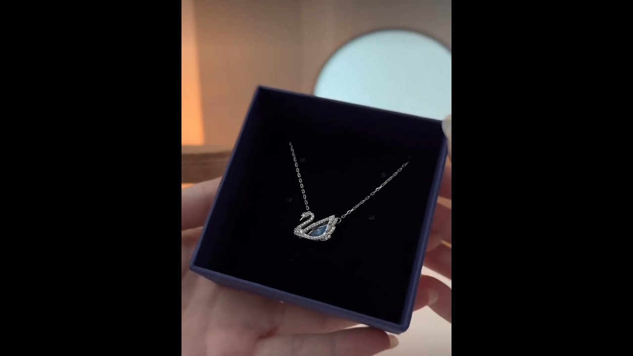 Swarovski swan necklace #swarovski #trending #makeup #viral