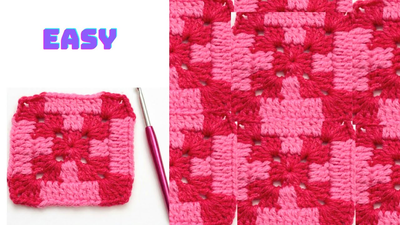 Crochet a super Beginners Granny 💕 Square SUPER EASY AND BEAUTIFUL GRANNY SQUARE FOR BEGNNIER