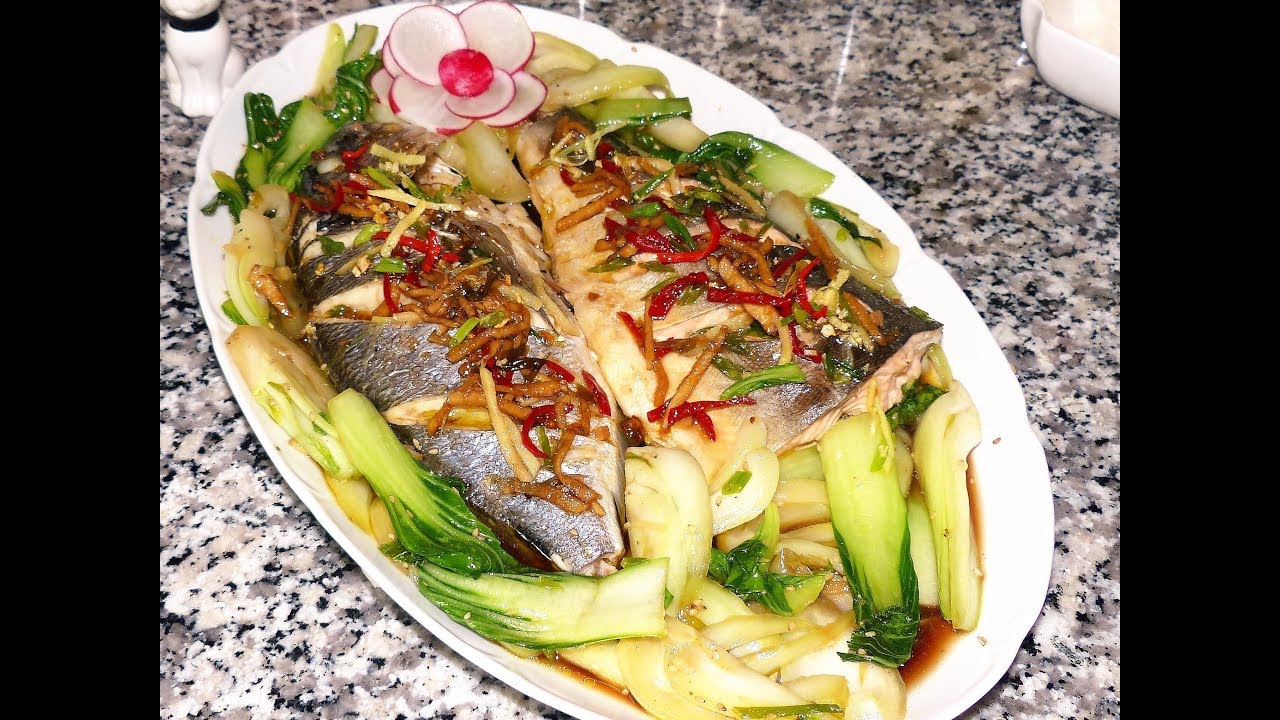 Pescado al vapor estilo oriental