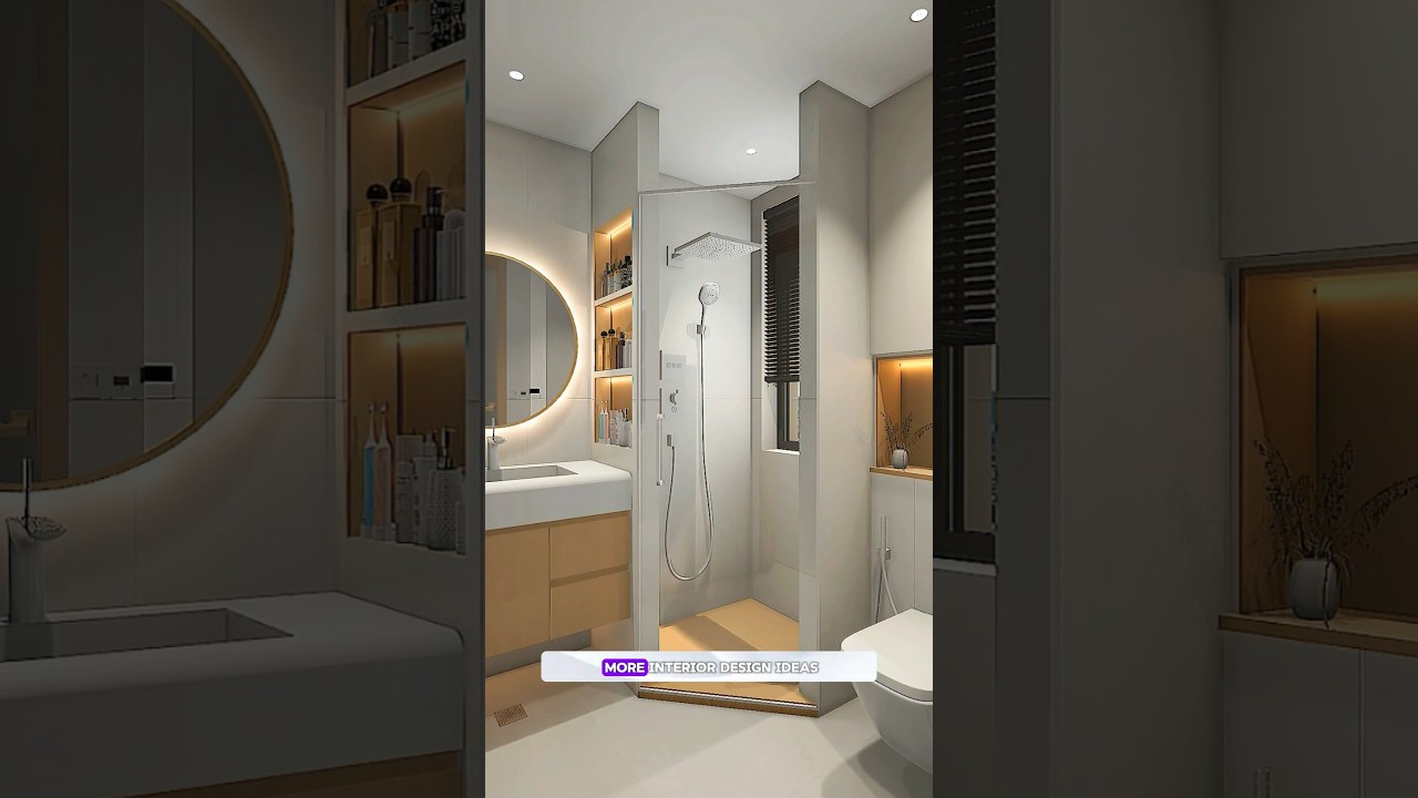 Современный дизайн ванной комнаты #шорты #дизайнинтерьера #дизайнваннойкомнаты