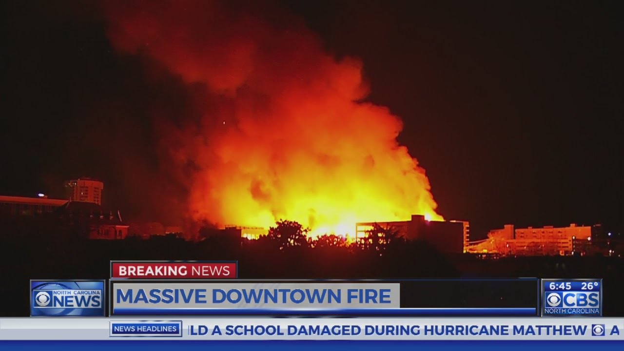Massive 5-alarm fire in Raleigh damages 10 buildings