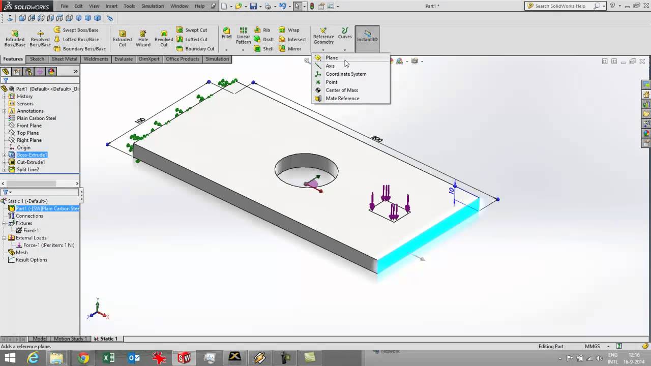 split line in SolidWorks Simulation (Simulation video 2 of 6)