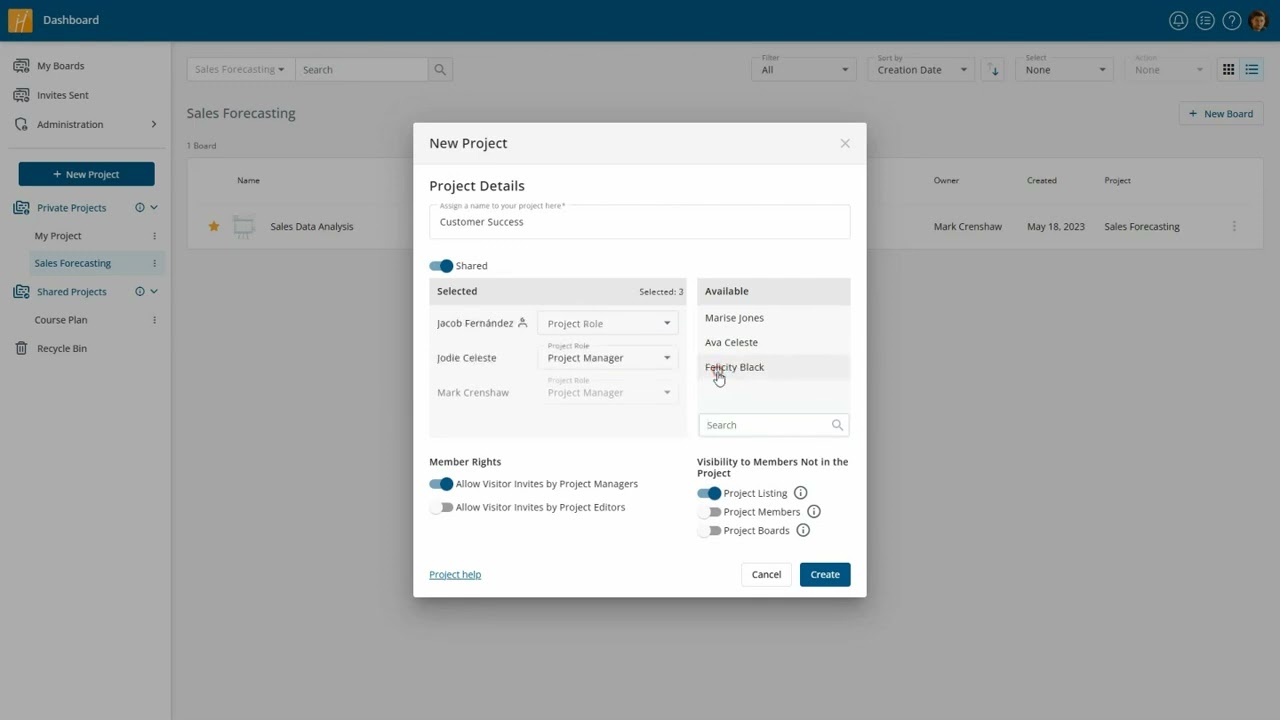 Private vs  Shared Projects A Comparison