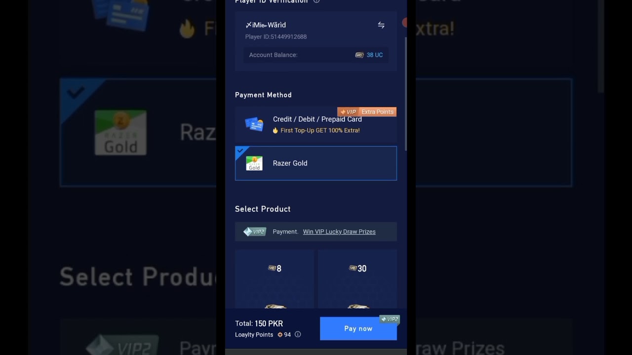 #gaming pubg uc razer gold easypaisa