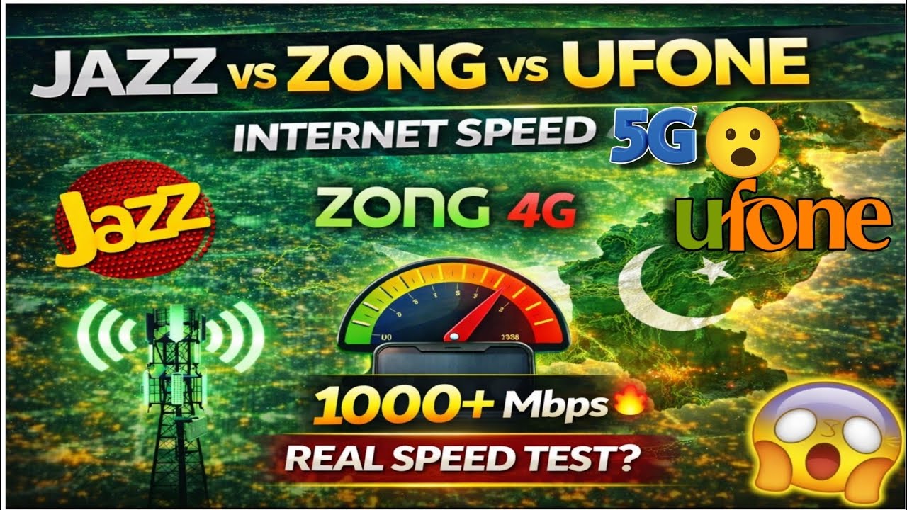 Jazz vs Zong vs Ufone 5G Speed Test Pakistan 2026 🇵🇰