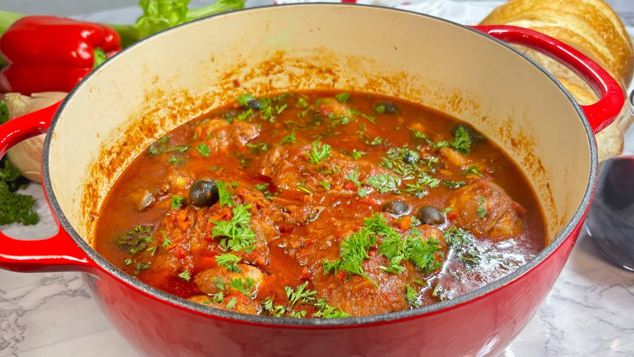 Chicken Cacciatore | Pollo Alla Cacciatora | Easy Italian Recipe