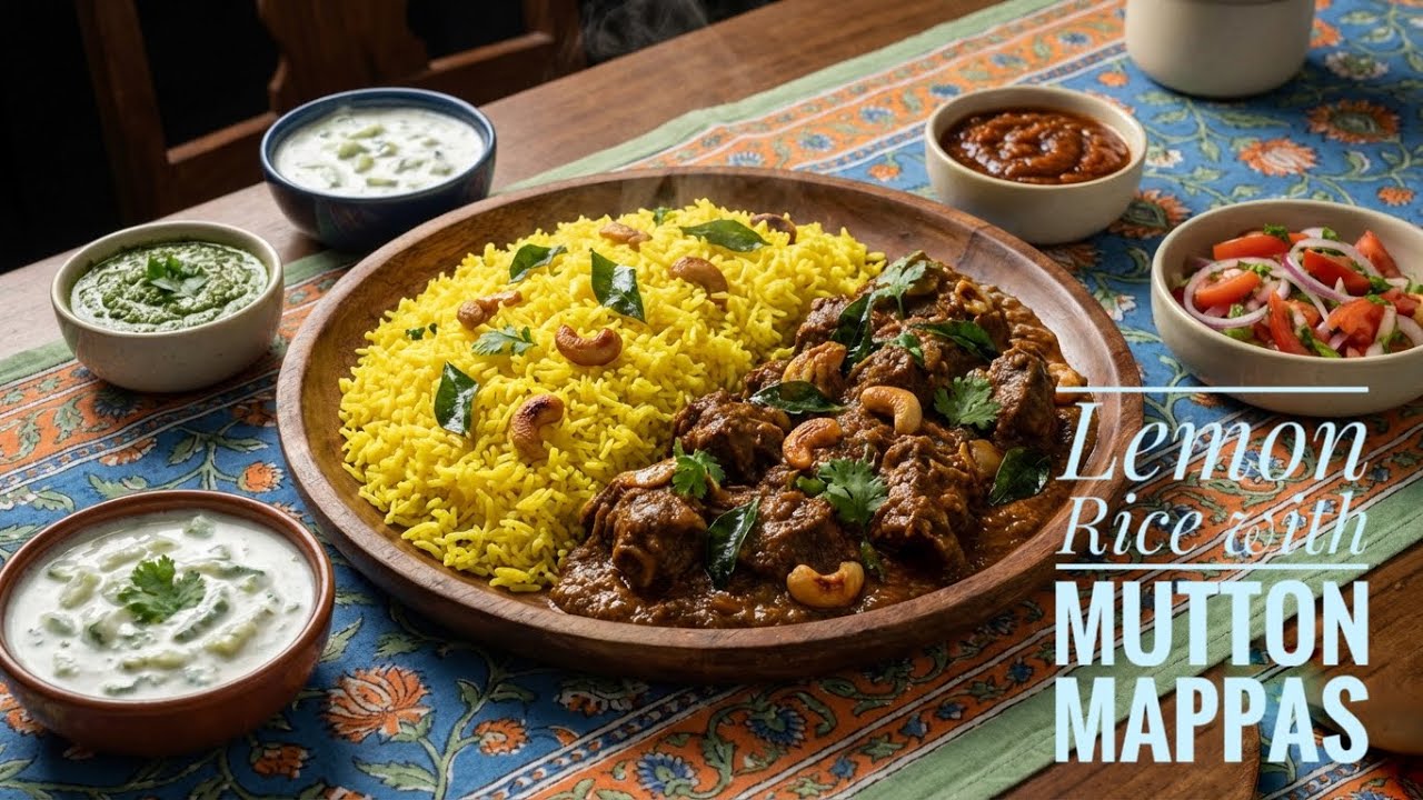 Lemon Rice with Mutton Mappas Kerala Style 