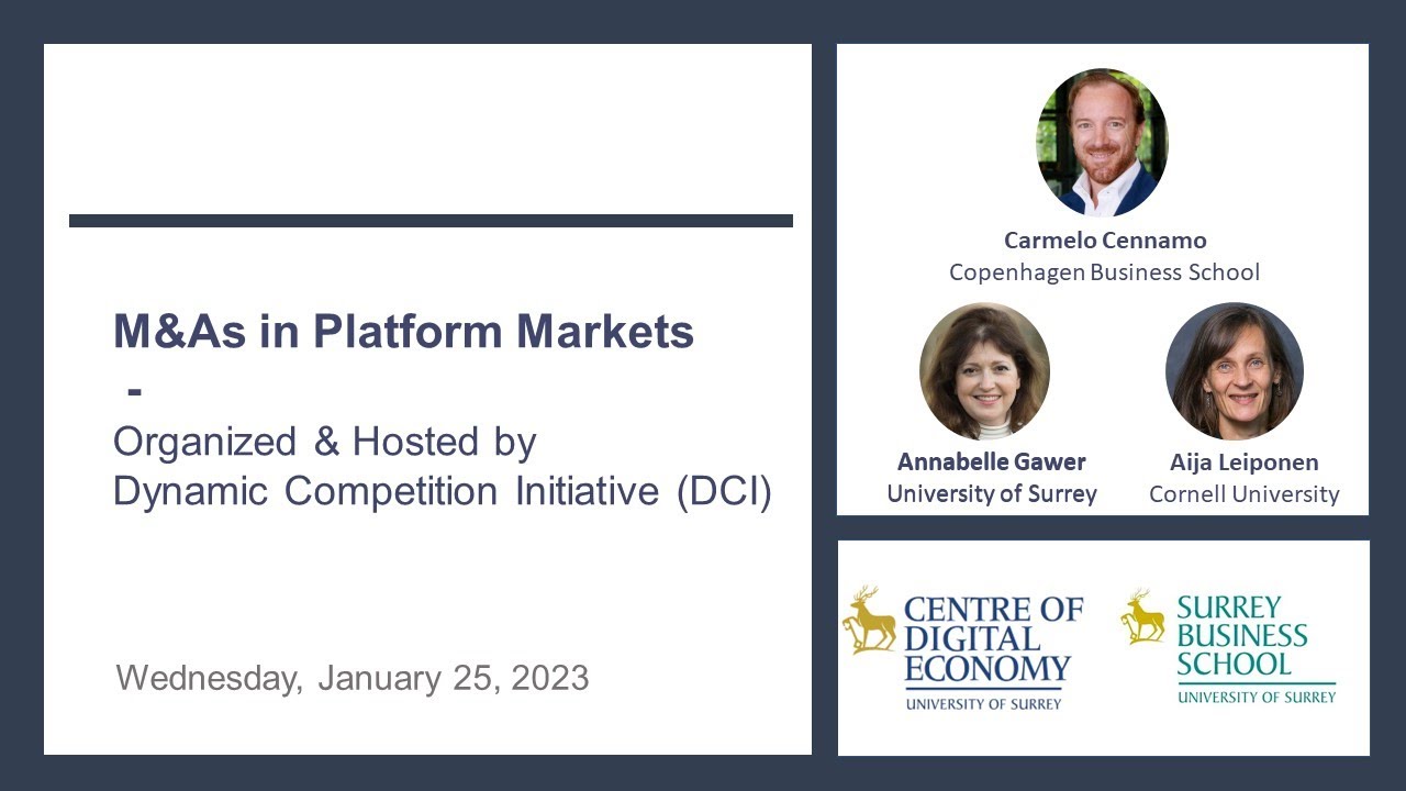 DCI Roundtable with Carmelo Cennamo -  M&As in Platform Markets
