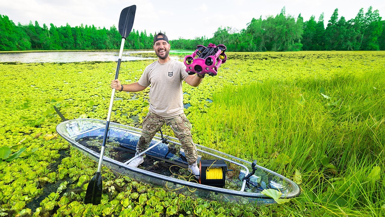 Searching Our NEW POND with Robotic UNDERWATER DRONE!!! (ALLIGATOR FOUND)