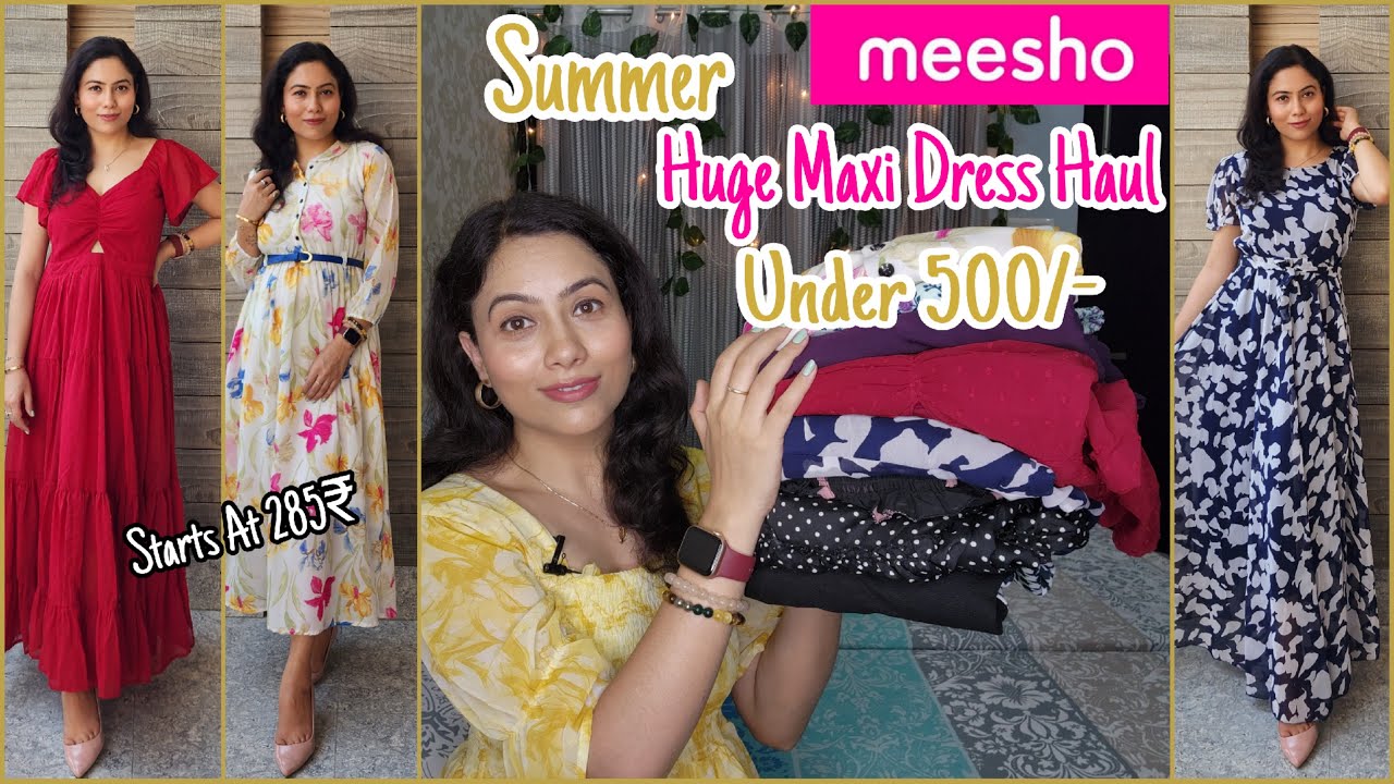 Meesho Maxi Dress Haul Under 500 | Trendy Summer Dresses | Maxi Long Gowns | Huge Meesho Haul