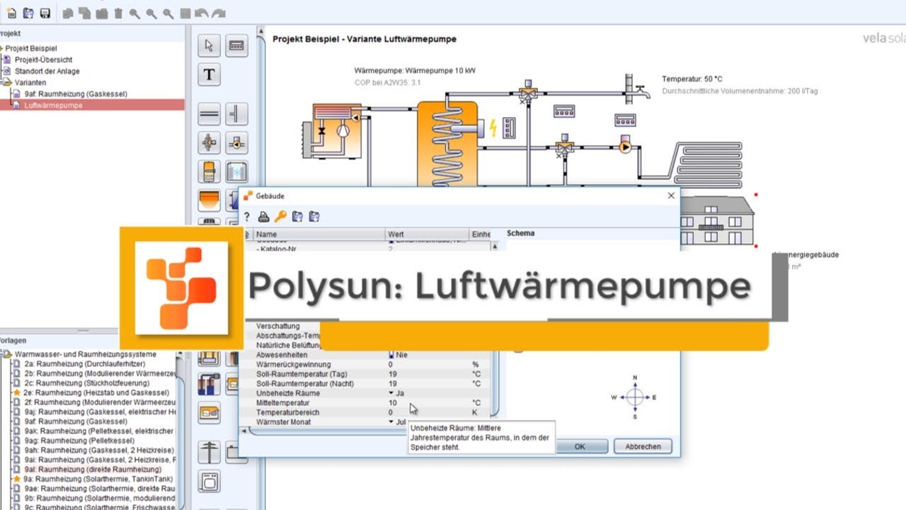 Luftwärmepumpe: So funktioniert eine Luft-Wasserwärmepumpe in Polysun Schritt für Schritt