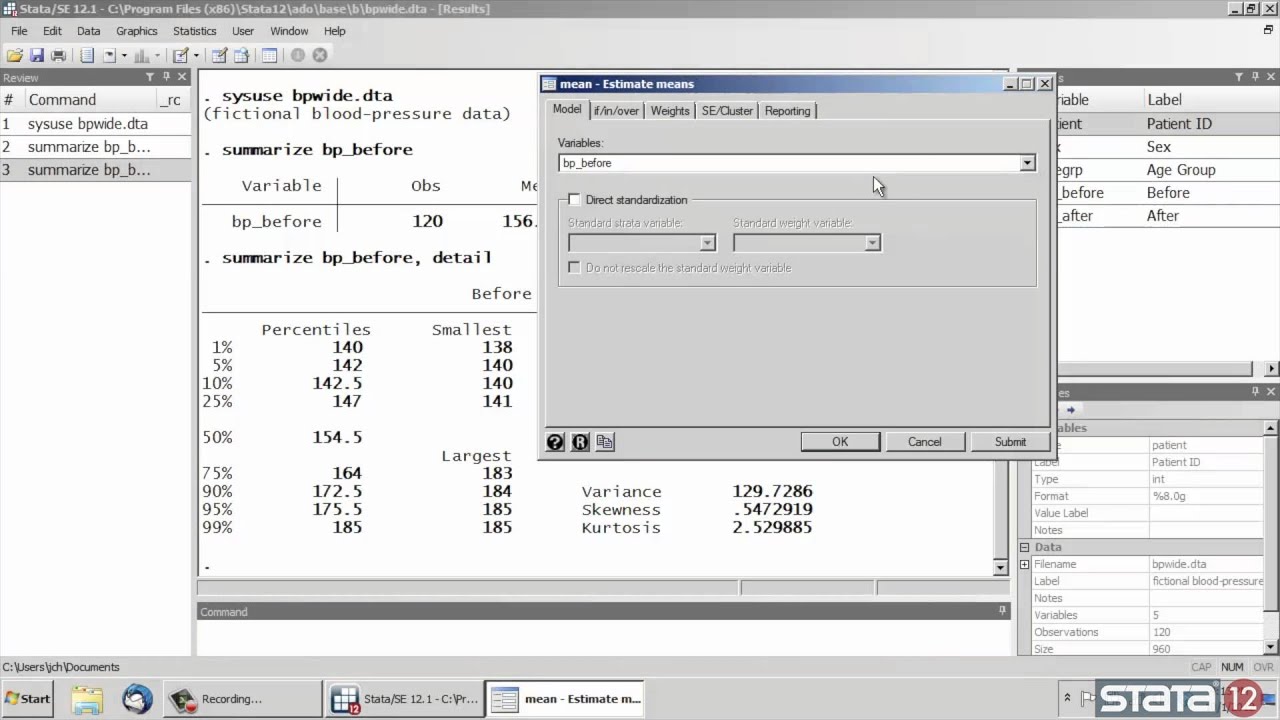 Descriptive statistics in Stata&reg;