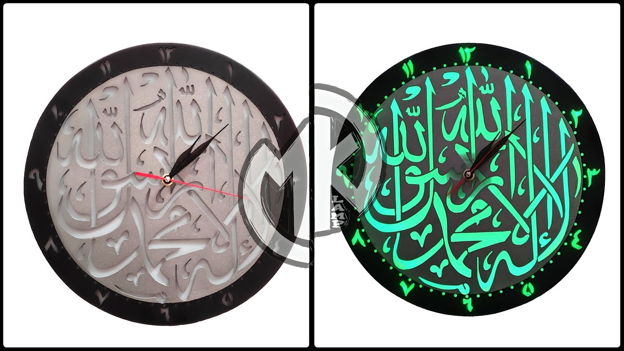 Lampu jam dinding kaligrafi dari pipa pvc
