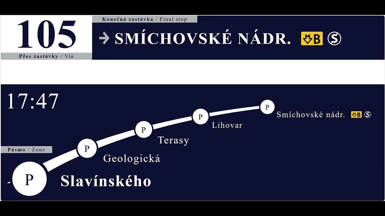 Hlášení linky 105 (okružní linka)