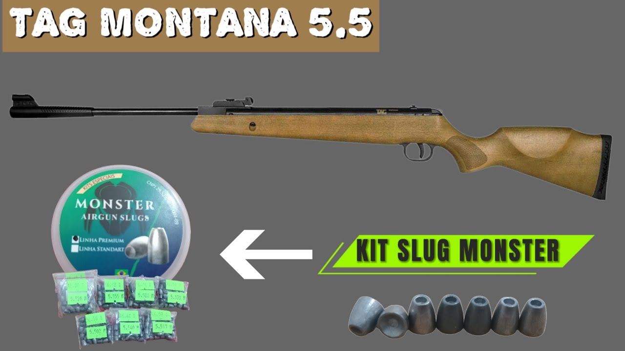 Testando Slug Monster na Tag Montana 5.5 mm 