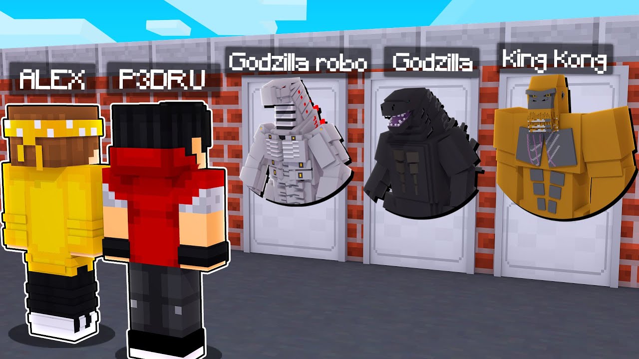 NÃO ESCOLHA A PORTA ERRADA DO GODZILLA vs KING KONG NO MINECRAFT! ‹‹ P3DRU ››