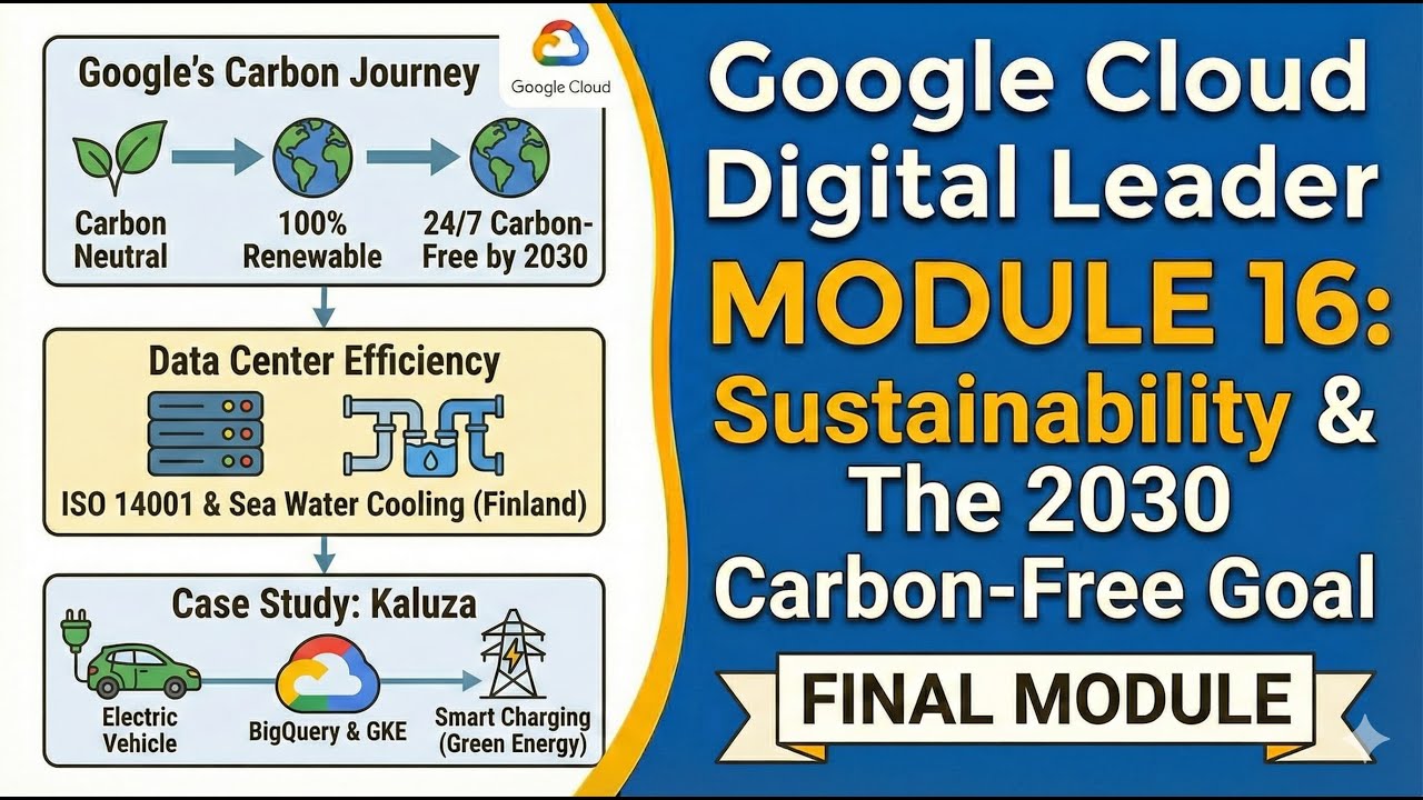 Google Cloud Digital Leader | Module 16: Sustainability & The 2030 Carbon-Free Goal