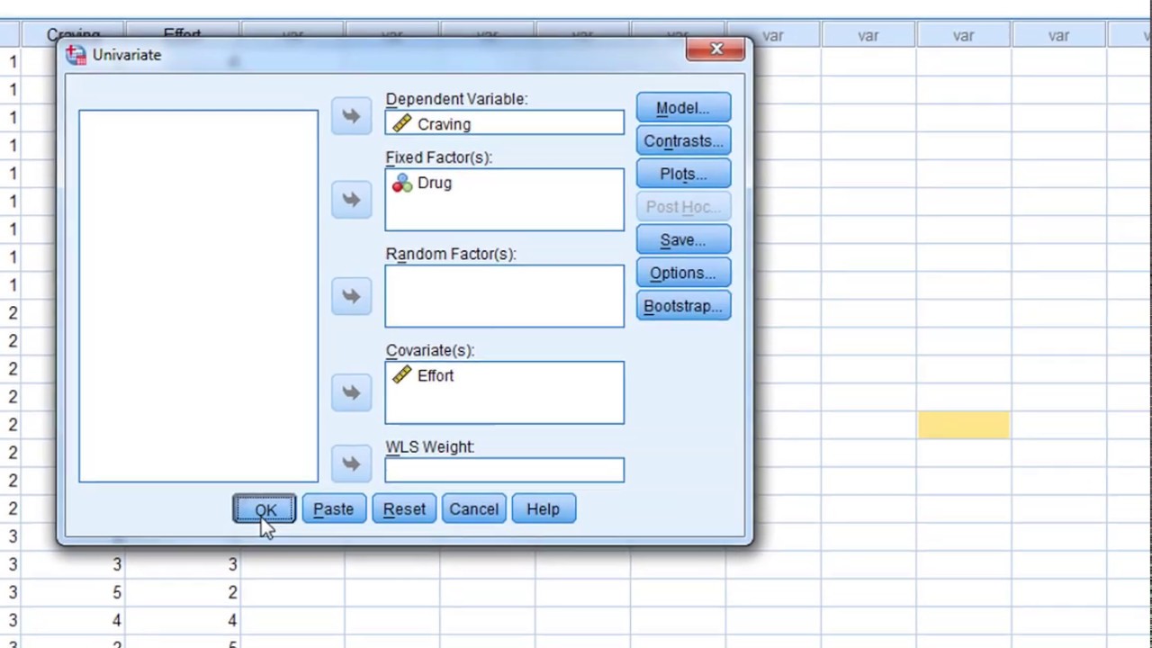 ANCOVA in SPSS