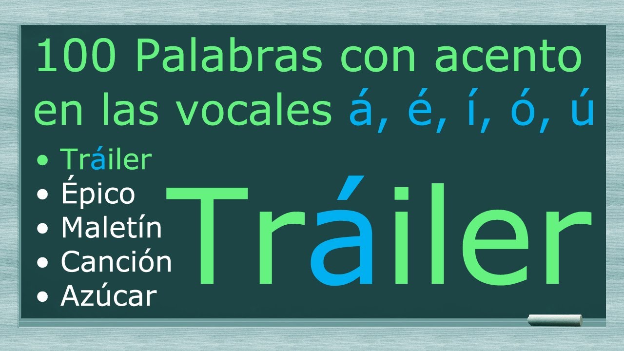 100 Palabras con acento en las vocales á, é, í, ó, ú