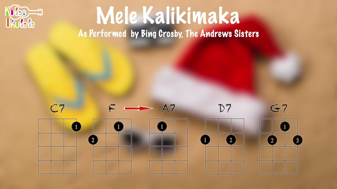 Mele Kalikimaka  -  Christmas Ukulele play along  (C, C7, D7, G7, A7 and F)