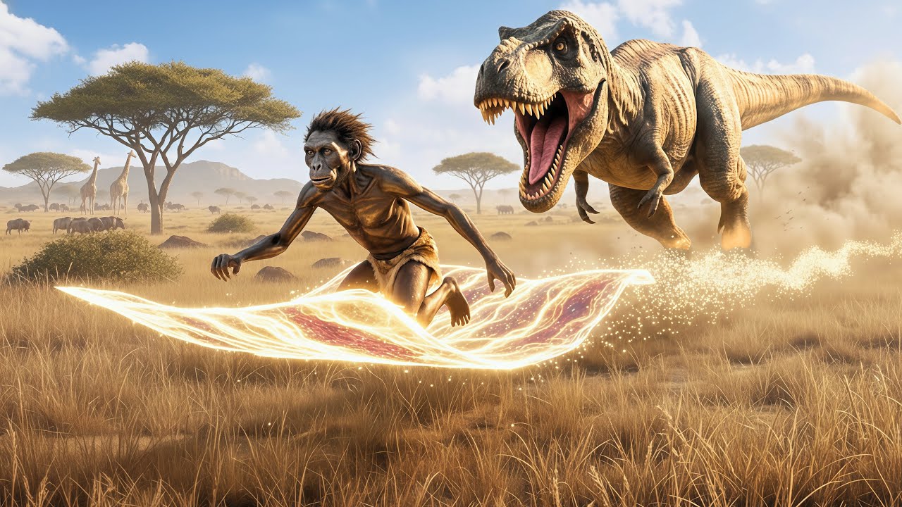 Prehistoric Survival Story | Hominid Escapes Prehistoric Predators on a Magic Carpet