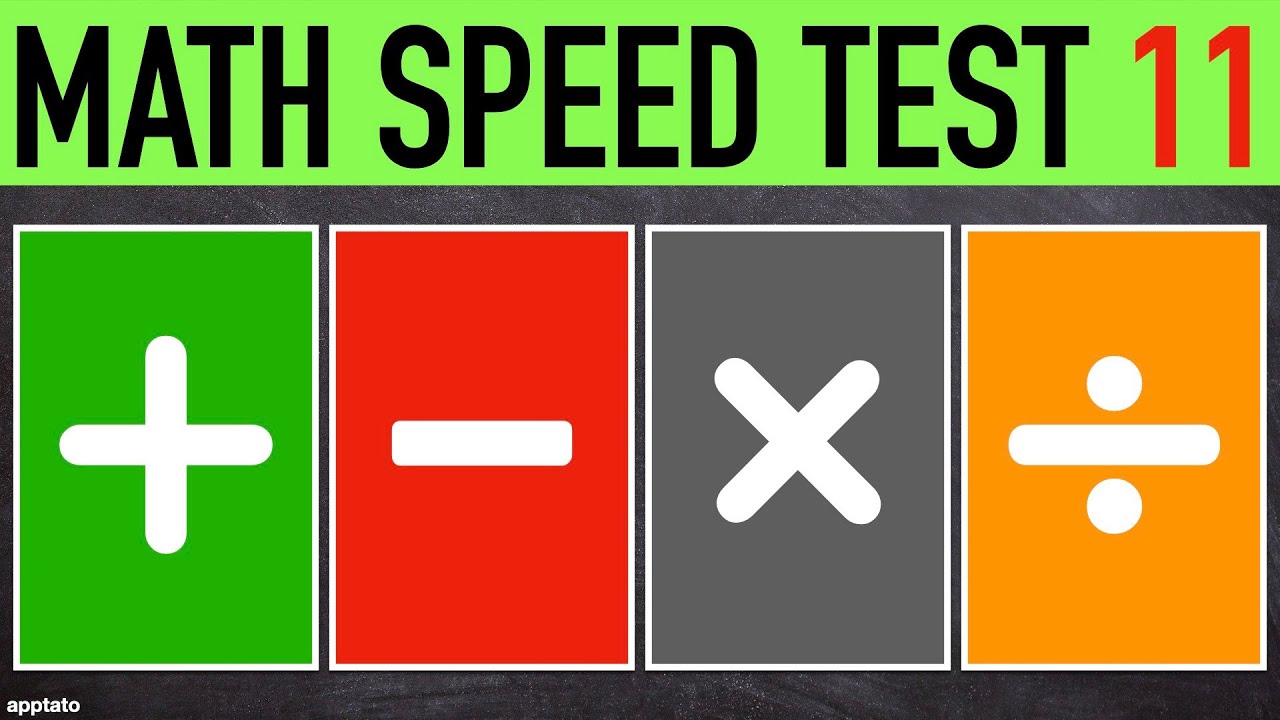 Math Speed Test #11 (25 Problems) - Addition Subtraction Multiplication Division Mental Maths Drill