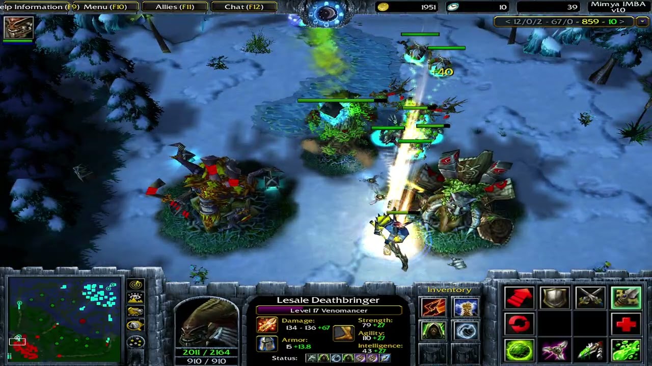Dota Imba Mimya AI: Lesale, the Deathbringer + Bonus skill: Moon Glaive | Dota Snow Theme
