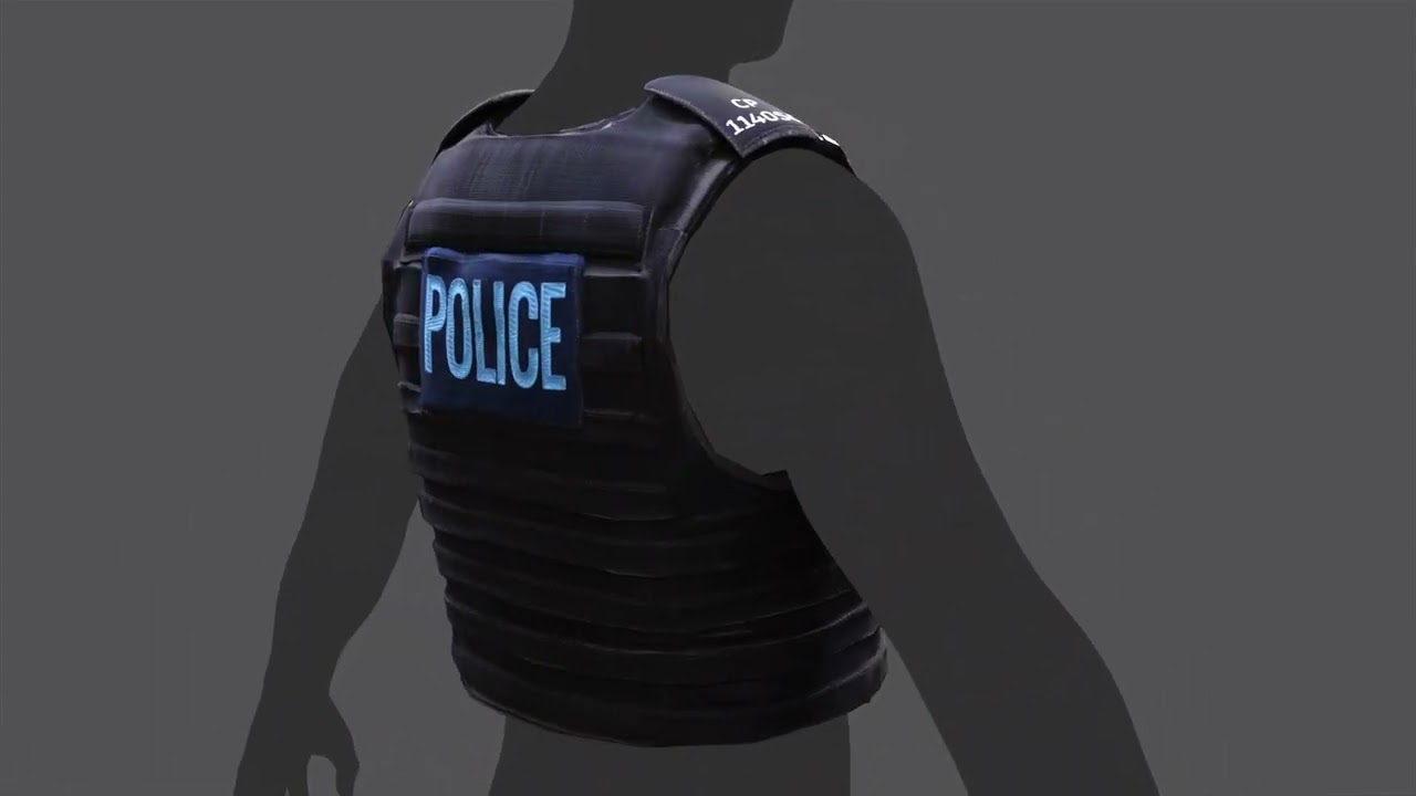 Aegis ARV Tactical Vest - British Police 3D Model with Customizable Features