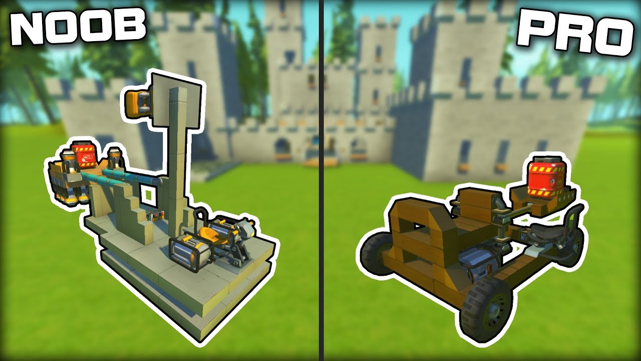 NOOB vs PRO Catapult Castle Siege! (Scrap Mechanic Gameplay)