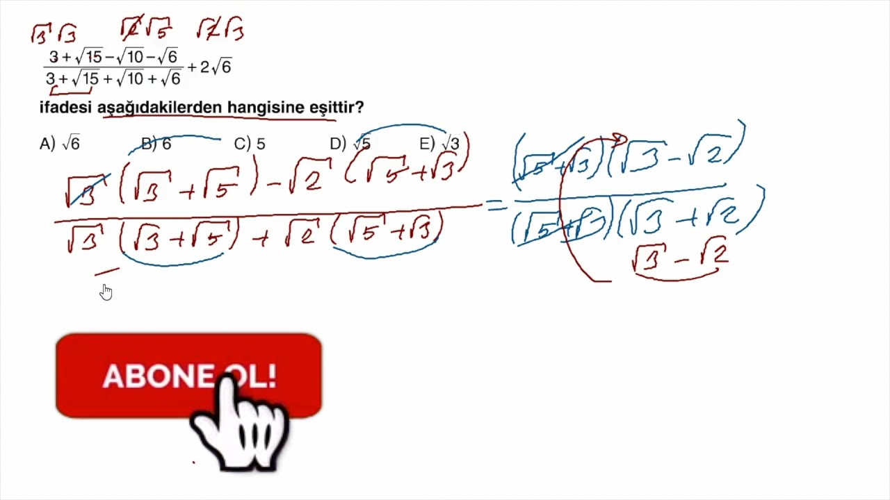 TYT KAMP - Çarpanlarına Ayırma 4  (Klasik ÖSYM Tarzı Sorular Testleri) Miray TYT Matematik