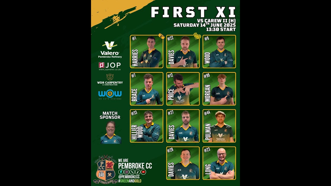 Pembroke 1st XI vs Carew 2nd XI - Pembrokeshire League Division 2 - 14th June 2025