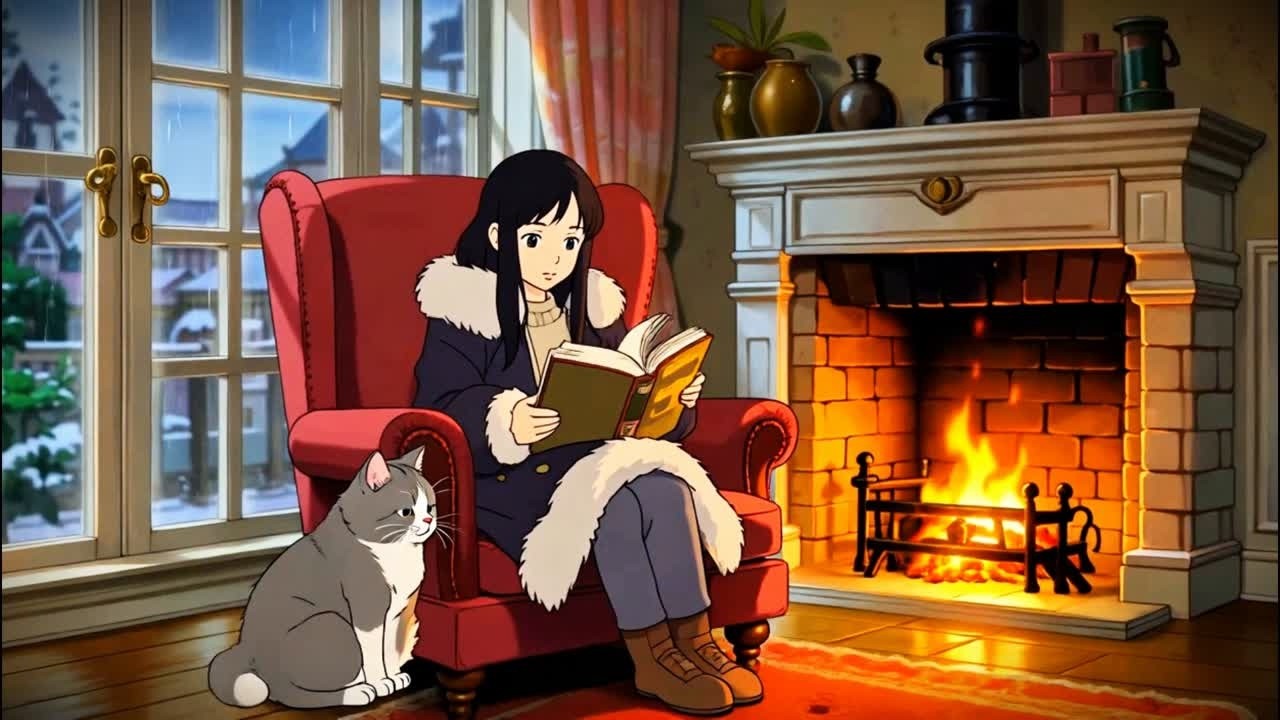 Rainy Reading Nook 🌧️ Smooth Jazz, Fireplace & Window Rain Sounds for Deep Sleep