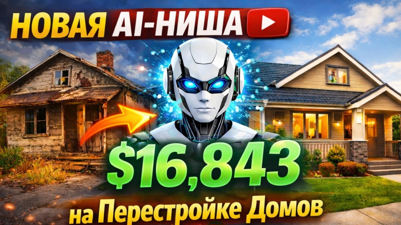 НОВАЯ ИИ-НИША YouTube: $16,843 на Перестройке Домов за 8 Минут (Без Воды)
