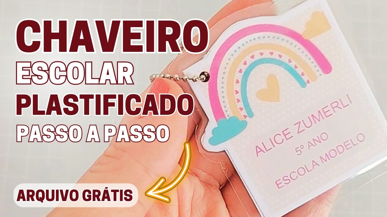 Chaveiro Escolar Personalizado Plastificado