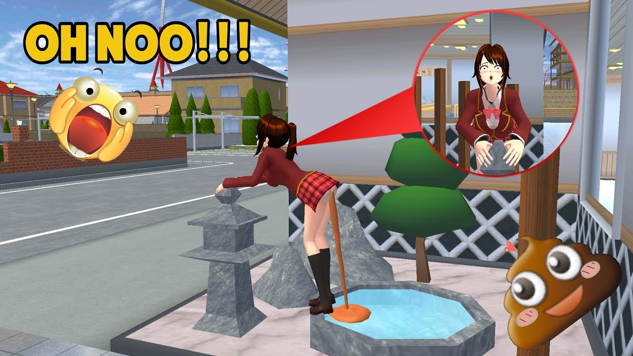 Рина сходила в туалет после того, как съела суши. | SAKURA SCHOOL SIMULATOR