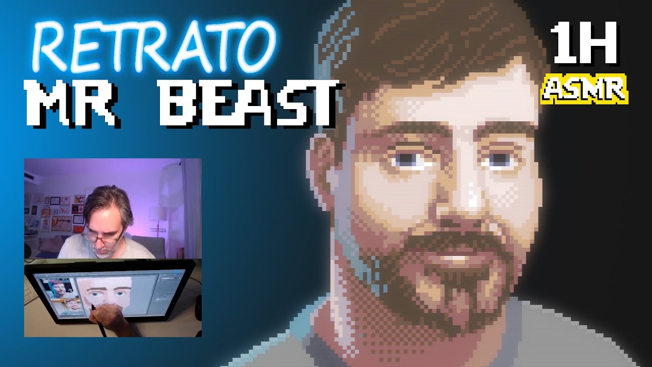 🎨🎧 Retratando a MR Beast en pixelart [ASMR]