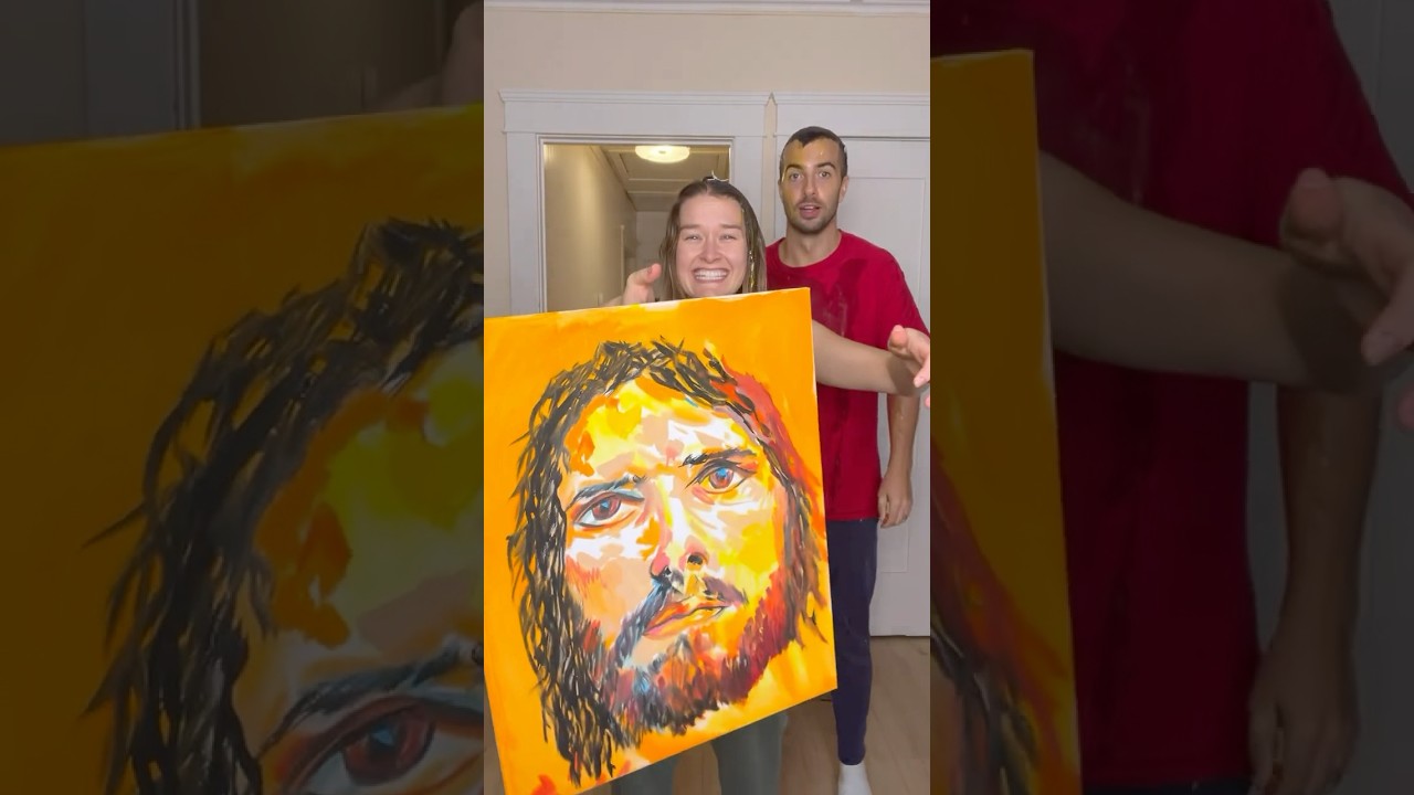 I just hope Christians like my art ❤️&zwj;🔥♾️&spades;️#jesus #jesusart #faithoverfear #modernart #amen #shorts