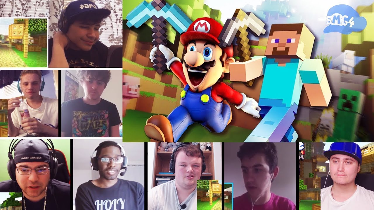 SMG4 If Mario Was in... Minecraft REACTIONS MASHUP